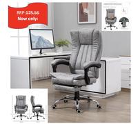 6-Point Vibrating Heat Massage Chair w/ Microfibre Upholstery Grey