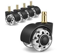 Office Chair Wheels 10 x 22 mm for 1KEA,Desk Chair Wheel for Gaming Chairs, Replacement Wheels for Hard Floors, Parquet, Carpet, Laminate and Tiles, No Scratches