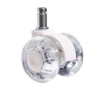 Office Chair Wheels 1Pc Universal Mute Furniture Wheel Soft Rubber Clear Swivel Chair Caster Office Desk Pulley Hardware(White-No Dust Plate)