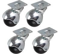 Office Chair Wheels 2-Inch Swivel Casters with Plate 360-Degree Rotating Replacement Wheels for Sofas Tables Chairs Includes Screws Set of 4