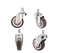 Office Chair Wheels 4PCS M8 M10 Threaded Stem Swivel Casters 1.5" / 2" Wheel Replacement Castors Rubber Castor No Noise TPE Rubber Furniture Castor(Color2)