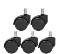 Office Chair Wheels 5/1PCS Chair Wheel Caster Replacement Soft Mute Desk Wheels For Work Heavy Duty Rolling Office For Carpet(5PCS-Black)
