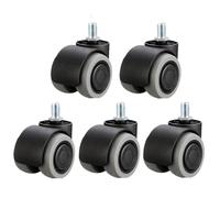 Office Chair Wheels 5 Pcs M8/M10/M11 Rubber Swivel Chair Universal Wheel Mute Pulley Computer Office Seat Double Bearing 2 Inch(Gray-Screw-M8)