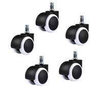 Office Chair Wheels 5 Pcs Universal Caster Office Chair Furniture Caster 360 Degree Chair Wheel Black&White Diameter 50mm