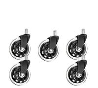 Office Chair Wheels 5 Piece Of Office Rubber Chair Casters Replaced With 3-Inch Heavy-Duty Computer Game Table Casters For Smooth And Safe Rolling