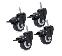 Office Chair Wheels Castor M8x25mm load-bearing 240kg PU rotating casters trolley furniture caster replacement trolley wheels Swivel casters with brakes（4）