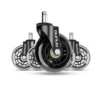 Office Chair Wheels,Hard Floor Castors,Set of 5,Swivel Chair Castors,Mute Replacement Castors for Office Chairs,Scratch-Free on Hardwood Floor,Carpet,11mmx22mm Black