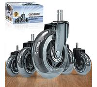 Office Chair Wheels, Heavy-Duty Caster Wheels 3 Inch, Replacement Wheels for Office Chair, Rubber Casters for Wood Floors/Carpet, Safe Quiet Rolling for Office Desk Chair Chair Wheels Set of 5