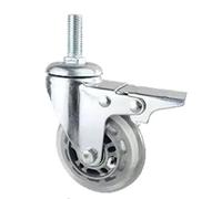 Office Chair Wheels Light Duty Transparent Furniture Caster 2.5/3/4/5 Inch Wheel With Brake Lever Screw Silent Universal Office Chair(Brake-M12,4inch)