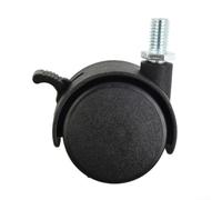 Office Chair Wheels M8 Thread Swivel Caster 40mm Strong Plastic Roller for Computer Chairs Hardwood Floors Noise Free Black
