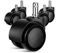 Office Chair Wheels Replacement, 5 Pcs 2 Inch Office Chair Casters Heavy Duty, Computer Desk Chair Wheel Safe Mute Rotating Rubber Wheels for Wood Floors and Carpet, Universal Size Fits 99% by Aisuly