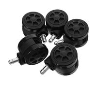 Office Chair Wheels Replacement 5pcs Polyurethane Metal Casters | Hardwood Floor Use, Black Stem Fit, Smooth Rolling Action, Office and Home Computer Chairs