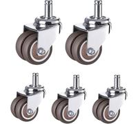 Office Chair Wheels, Self Braking Office Chair Casters,5 Piece, 360-Degree Swivel Caster, for Table, Trailer(2 in 11MM Dual Wheel (5 pcs))
