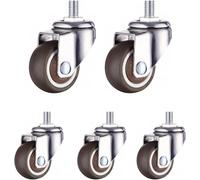 Office Chair Wheels, Self Braking Office Chair Compression Casters, 5 Piece, 360-Degree Swivel Caster(2 iN 10MM thread wheels (5 pcs))