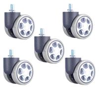 Office Chair Wheels60mm Replacement Casters Silent Rolling M10 Thread Perfect for Hard Floors Durable Swivel Wheels for Office Furniture and Home Use.