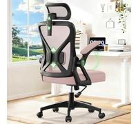 Office Chair with Lumbar Support Headrest & Padded Seat - High Back Cuter Chair with Flip-Up Armrests for Ultimate t