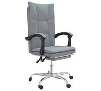 Office Chair with Reclining Function, Light Grey Fabric, Ergonomically Rotatable with Wheels and Adjustable Backrest for Office, Home Office, Comfort and Optimal Posture in the Workplace