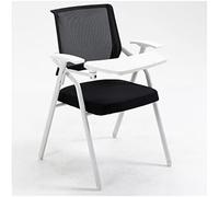 Office Chairs Ergonomic, Chair With Desk Attached For Laptop, Mesh Folding Computer Desk Chair With Writing Board And Cup Holder Metal Frame Mid Back Task Chair For Women Adults (Color : Bla