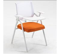 Office Chairs Ergonomic, Chair With Desk Attached For Laptop, Mesh Folding Computer Desk Chair With Writing Board And Cup Holder Metal Frame Mid Back Task Chair For Women Adults (Color : Ora