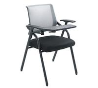 Office Chairs Ergonomic with Desk Attached,Folding Chairs Mesh Tablet Arm Chair with Padded Seat,Conference Room Chairs with Flip-Up Writing Tablet(Gray)