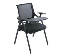 Office Chairs Ergonomic with Desk Attached,Folding Chairs Mesh Tablet Arm Chair with Padded Seat,Conference Room Chairs with Flip-Up Writing Tablet(Black)