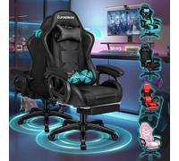 Office Chairs For Home,Ergonomic Computer Chair,Gaming With 2-Point Massage Lumbar Support,For Office,Head Pillow High Back 150° Recliner,For Kids Ad