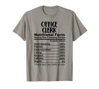 Office Clerk Nutrition Facts Funny T-Shirt