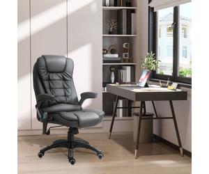 Office Computer Chair Massage Heat Leather Recline Wheels Swivel Remote Control
