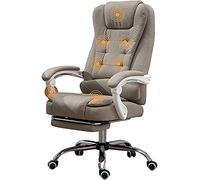 Office Computer Chair Reclining Office Chair Computer Chair, Linen Boss Chair, Executive Mesh Chair with Arms and Footstool for Office Home Pink, Beige
