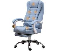 Office Computer Chair Reclining Office Chair Computer Chair, Linen Boss Chair, Executive Mesh Chair with Arms and Footstool for Office Home Pink, Blue