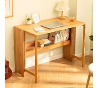 Office Computer Desk, Folding Storage Shelf, Collapsible Writing Desk for Home Office, Small Spaces, Learning, Compact Workstation, Rectangular Design