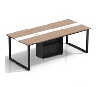 Office Conference Table - Rectangu Boardroom Table for 6-20 People Solid Wood Eco-Friendly Design Cable Management Storage Shelf Adjustable Feet Easy Assembly (Chairs Not Included)