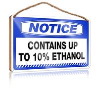 Office Decor For Wall Funny Notice Contains Up To 10% Ethanol Wooden Sign Outdoor Patio Decor Fall Signs For Home Decor(15X28CM)