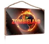 Office Decor for Wall Funny Zombie Apocalypse On Earth Fall Outdoor Decor Back Yard Decorations(15X28CM)
