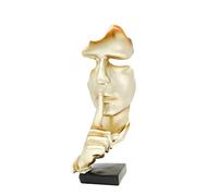 Office Decoration Silence is Gold Thinker Statue Table Decoration Sculpture Resin Craft Elegant Home Decoration Creative Abstract Ornament Thinker Statue Ornament (champagne)