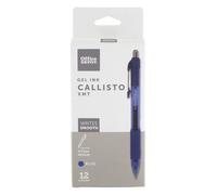 Office Depot Brand Callisto Retractable Gel Ink Pens Medium Point 0.7 mm Transparent Blue Barrel Blue Ink Pack Of
