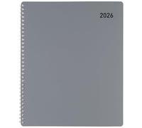 Office Depot Brand Monthly Planner, 8 1/2" x 11", Silver, January 2026 to December 2026, OD00163026