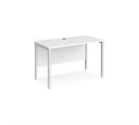 Office Desk | 1200mm Rectangular Desk With Bench Leg | White Tops With White Frames | 600mm Depth | Maestro 25