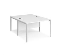 Office Desk | 2 Person Rectangular Desk 1200mm | White Tops With White Frames | 1600mm Depth | Maestro 25