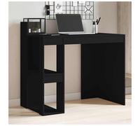 Office Desk Black Engineered Wood Compact Computer Table 103.5x56.5x94cm 2-Shelf