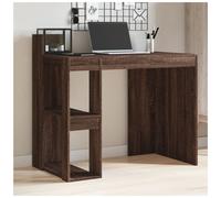 Office Desk Brown Oak 103.5x56.5x94cm Engineered Wood Compact 2-Shelf HomeStudy