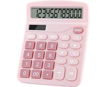 Office Desk Calculator, Cute Calculator for Kids, Basic Calculators Desktop,12-Digit Dual Power Cute Calculator with Large LCD Display Big Button for Office Home and School,Pink