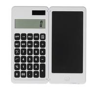 Office Desk Calculator Solar Powered Multifunctional Pocket Desktop Calculator with Writing Tablet Notepad Function Financial Calculations for Home School Office ABS Material 6.3 (White)