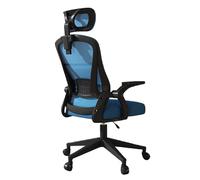 Office Desk Gaming Computer Chair Flip-up Armrests,Ergonomic Vanity Rocking Chair Lumbar Support,Criss Cross Chair Swivel Headrest,for Study,Working,Executive,living,bedroom,hotel (Blue,B)