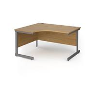 Office Desk | Left Hand Corner Desk 1400mm | Oak Top With Graphite Frame | 1200mm Depth | Contract 25