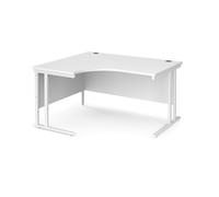 Office Desk | Left Hand Corner Desk 1400mm | White Top With White Frame | 1200mm Depth | Maestro 25 MC14ELWHWH