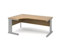 Office Desk | Left Hand Corner Desk 1800mm | Oak Top With Silver Frame | 800mm Depth | Vivo