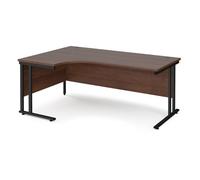 Office Desk | Left Hand Corner Desk 1800mm | Walnut Top With Black Frame | 1200mm Depth | Maestro 25 MC18ELKW