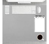 Office Desk Mat 75 x 92 cm Waterproof Non Slip Leather Desk Protector Cover Wipeable for Office Home Decor, Grey
