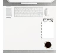 Office Desk Mat 90 x 98 cm Waterproof Non Slip Leather Desk Protector Cover Wipeable for Office Home Decor, White